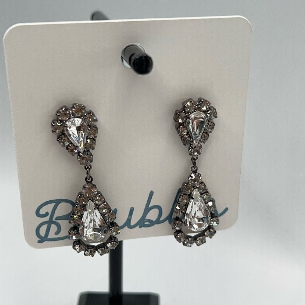 Baubles Silver Austrian Crystals Dangle Earrings